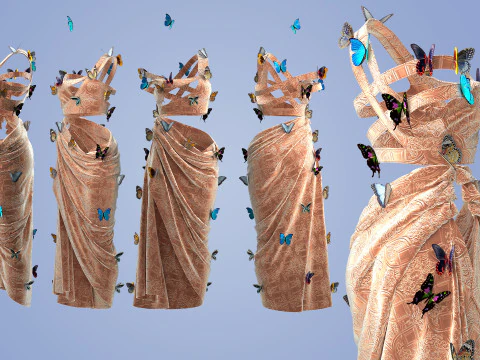 Butterfly Dress 3D Model