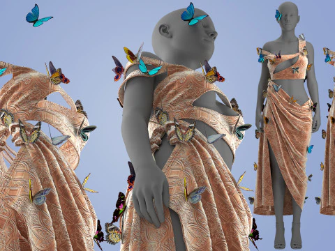 Butterfly Dress 3D Model