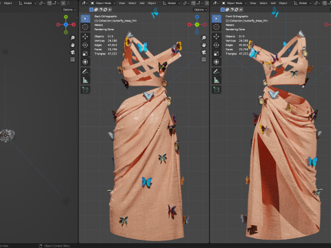 Butterfly Dress 3D Модель