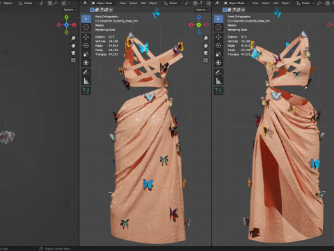 Butterfly Dress 3D Model