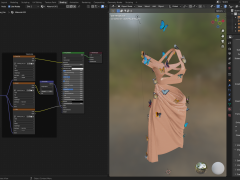 Butterfly Dress 3D Модель