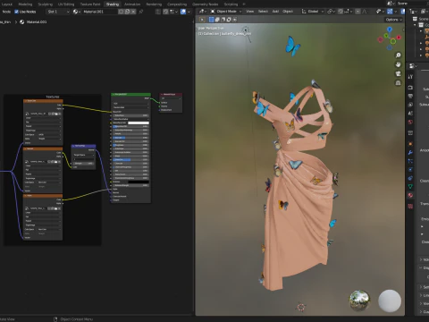 Butterfly Dress 3D Model