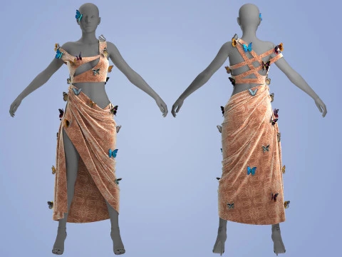 Butterfly Dress 3D Model