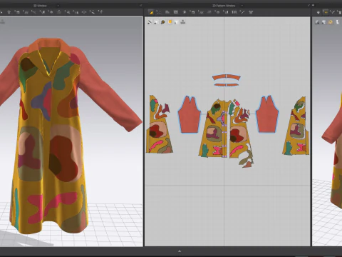 Colorful Coat with Furry Sleeves 3D Model