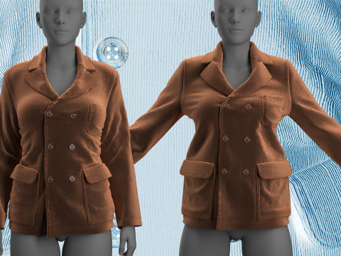 Corduroy Jacket Model 3D