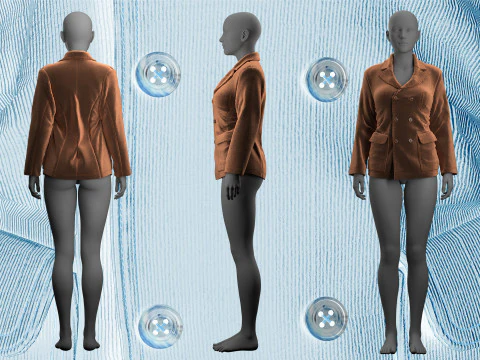 Corduroy Jacket 3D Model