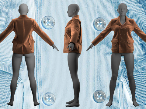 Corduroy Jacket Modelo 3D