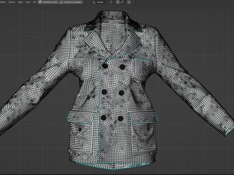 Corduroy Jacket 3D Model
