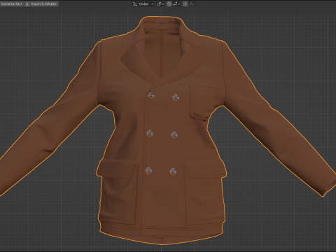 Corduroy Jacket Modelo 3D