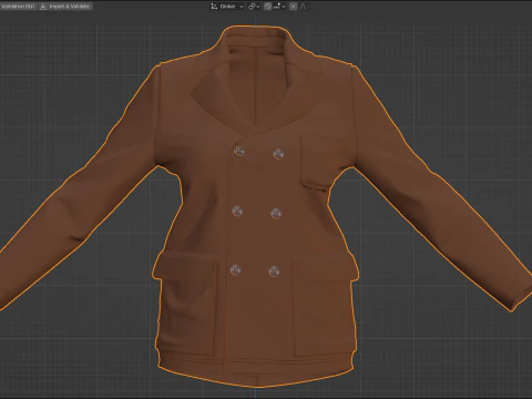 Corduroy Jacket 3D Model
