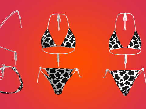 Cow Printed Bikini 3Dモデル