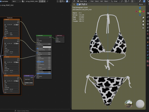 Cow Printed Bikini 3Dモデル
