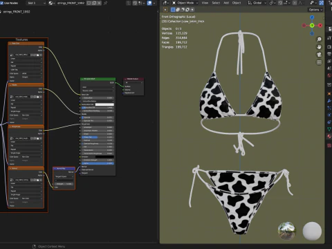 Cow Printed Bikini 3D Model