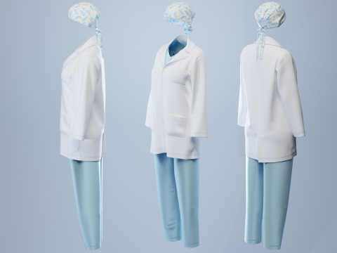 Female Healthcare Uniform Scrub 3D 모델