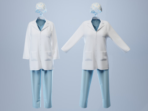 Female Healthcare Uniform Scrub 3D 모델