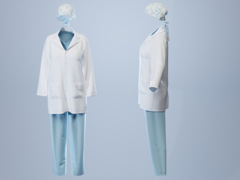 Female Healthcare Uniform Scrub 3D 모델