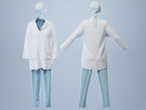 Female Healthcare Uniform Scrub 3D 모델