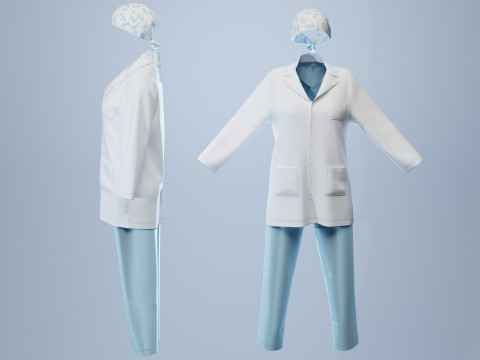 Female Healthcare Uniform Scrub 3D 모델