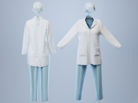 Female Healthcare Uniform Scrub 3D 모델