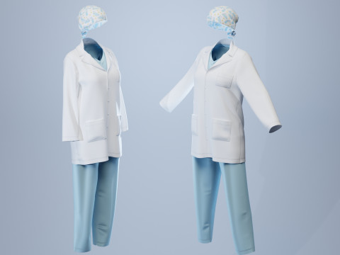 Female Healthcare Uniform Scrub 3D 모델