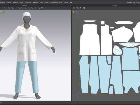 Female Healthcare Uniform Scrub 3D 모델