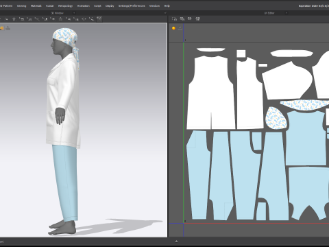 Female Healthcare Uniform Scrub 3D 모델