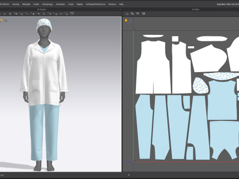 Female Healthcare Uniform Scrub 3D 모델