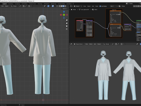 Female Healthcare Uniform Scrub 3D 모델