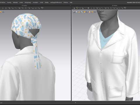 Female Healthcare Uniform Scrub 3D 모델