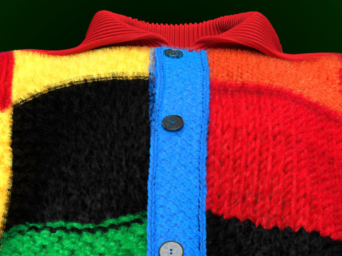 Harry Styles Famous Knitted Cardigan Model 3D