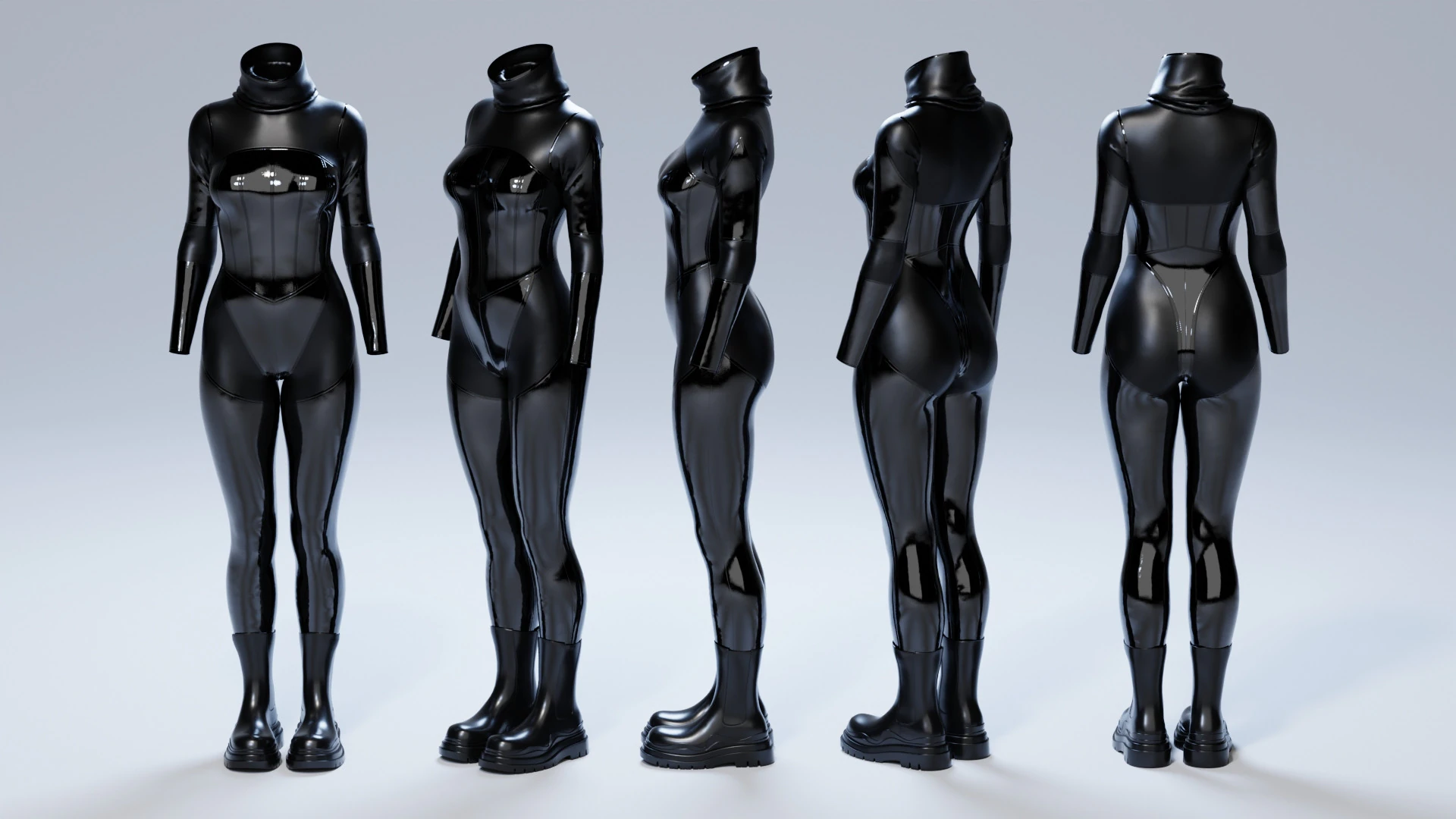 Female Antihero Suit 3D Model .c4d .max .obj .3ds .fbx .stl .blend 