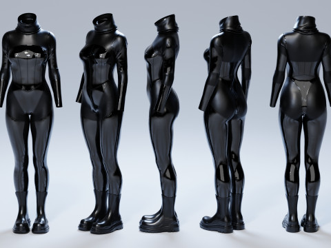 Female Antihero Suit 3D Model