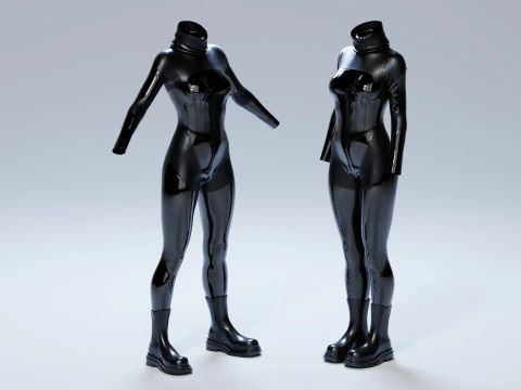 Female Antihero Suit 3D Model