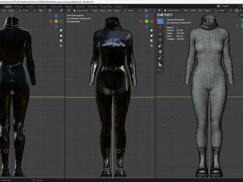 Female Antihero Suit 3D Model