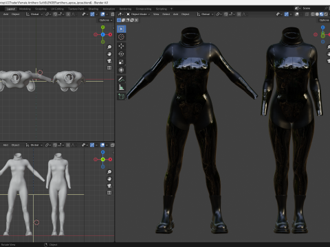 Female Antihero Suit Modelo 3D