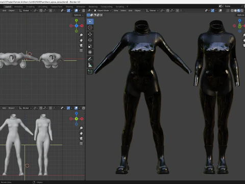 Female Antihero Suit 3D Model