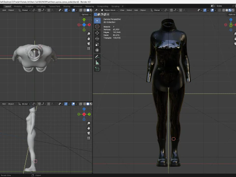Female Antihero Suit 3D Model