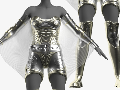 Unique Female Hero Suit 3D 모델