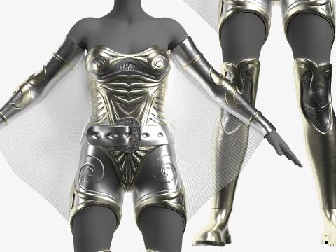 Unique Female Hero Suit 3D Model