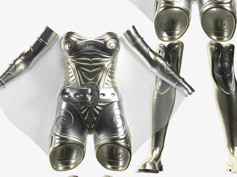 Unique Female Hero Suit 3D Model