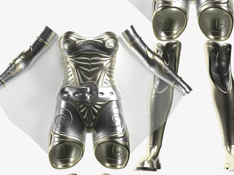 Unique Female Hero Suit 3D Model