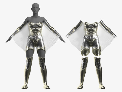 Unique Female Hero Suit 3D Model