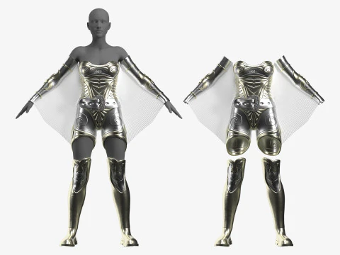 Unique Female Hero Suit 3D Model