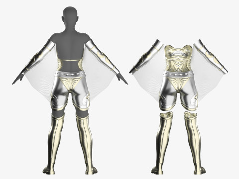Unique Female Hero Suit 3D Model