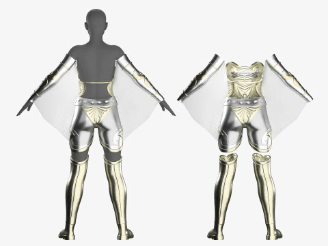 Unique Female Hero Suit 3D Model