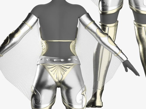 Unique Female Hero Suit 3D Model