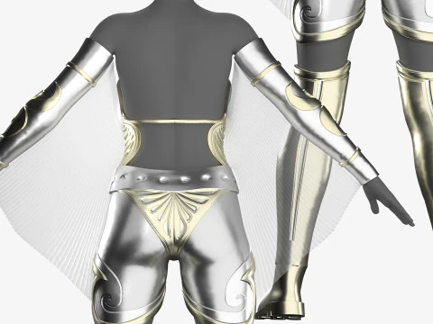 Unique Female Hero Suit 3D Model