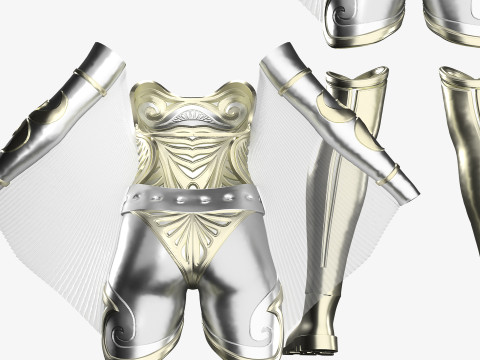 Unique Female Hero Suit 3D Model