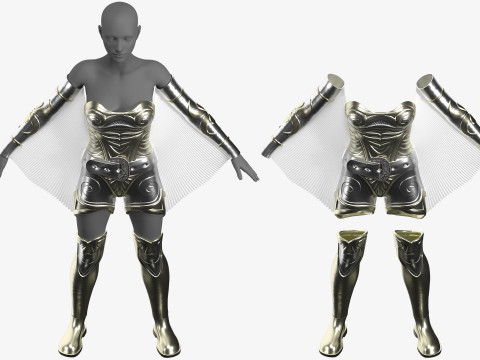 Unique Female Hero Suit 3D Model