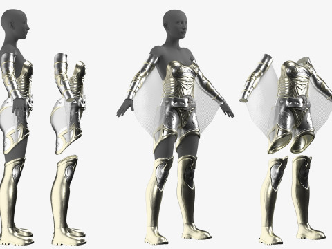 Unique Female Hero Suit 3D Model